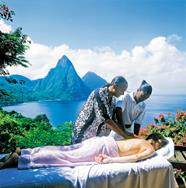 Caribbean - St Lucia scuba diving holiday. Anse Chastenet spa massage service.